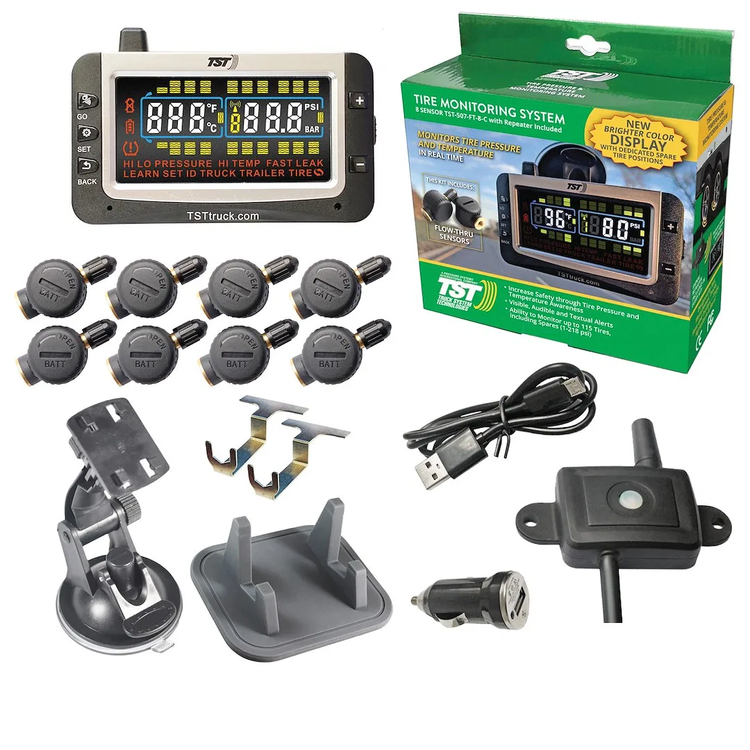 TST-507-FT-8-C – TRUCK SYSTMS Tire Pressure Monitoring System - TPMS, For Use On Metal Valve Stems And For RV And Tra...